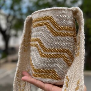 Mochila Kankuama Mini - Dorada/Plata Beige